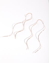 Rose Gold Wave Thread-Through Earrings - link has visual effect only