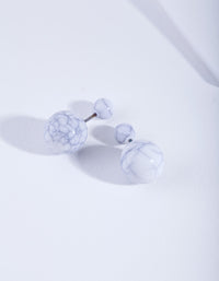 White Cracked Ball Earrings - link has visual effect only