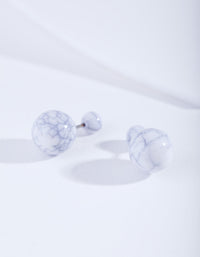 White Cracked Ball Earrings - link has visual effect only