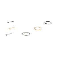 Mixed Metals Nose Ring Stud 6-Pack - link has visual effect only