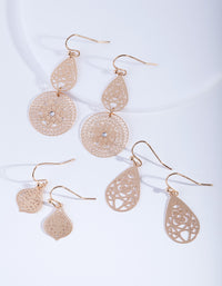 Gold Ornate Stamp Earring Pack - link has visual effect only