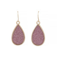 Pink Glitter Teardrop Earrings - link has visual effect only