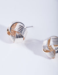 Silver Knot Textured Earrings - link has visual effect only