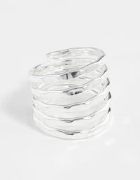 Silver Hammered Wrap Ring - link has visual effect only