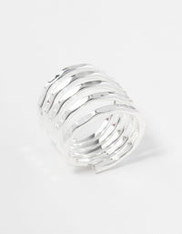 Silver Hammered Wrap Ring - link has visual effect only