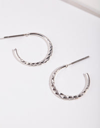 Silver 16MM Beaded Hoop Earrings - link has visual effect only