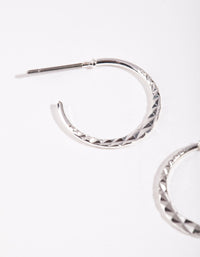 Silver 16MM Beaded Hoop Earrings - link has visual effect only