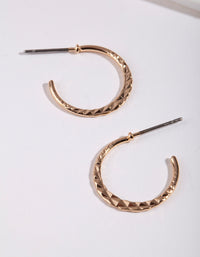 Gold 16MM Beaded Hoop Earrings - link has visual effect only