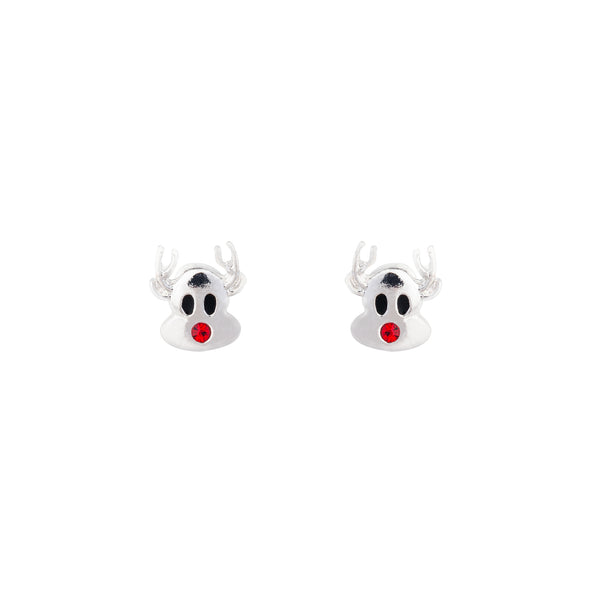 Silver Rudolph Stud Earrings