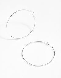 Silver Classic Medium Hoop Earrings - link has visual effect only