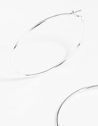 Silver Classic Medium Hoop Earrings - link has visual effect only