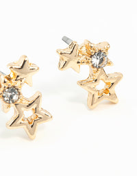 Gold Mini Star Cluster Stud Earrings - link has visual effect only