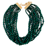 Gold Green Twelve Layer Facet Bead Necklace - link has visual effect only