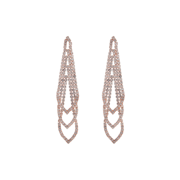 Rose Gold Gradual Loop Cup Chain Earrings