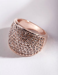 Rose Gold Pave Diamante Dome ring - link has visual effect only