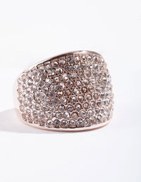 Rose Gold Pave Diamante Dome ring - link has visual effect only