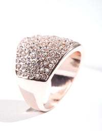 Rose Gold Pave Diamante Dome ring - link has visual effect only