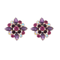 Mixed Purple Vintage Marquise Cluster Stud - link has visual effect only