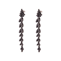 Black Graduated Floral Gem Drop Earrings - link has visual effect only