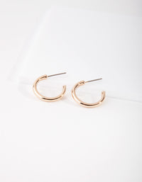 Gold Small Thick Hoop Earrings - link has visual effect only