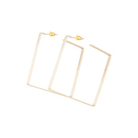 Gold Square Flat Hoop Earrings - link has visual effect only