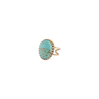 Gold Turquoise Oval Claw Set Ring - link has visual effect only