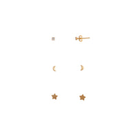 Gold Plated Sterling Silver Sterling Silver Celestial Stud Pack - link has visual effect only