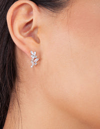 Flower Navette Crystal Stud - link has visual effect only