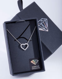 Pave Open Heart Pendant Necklace - link has visual effect only