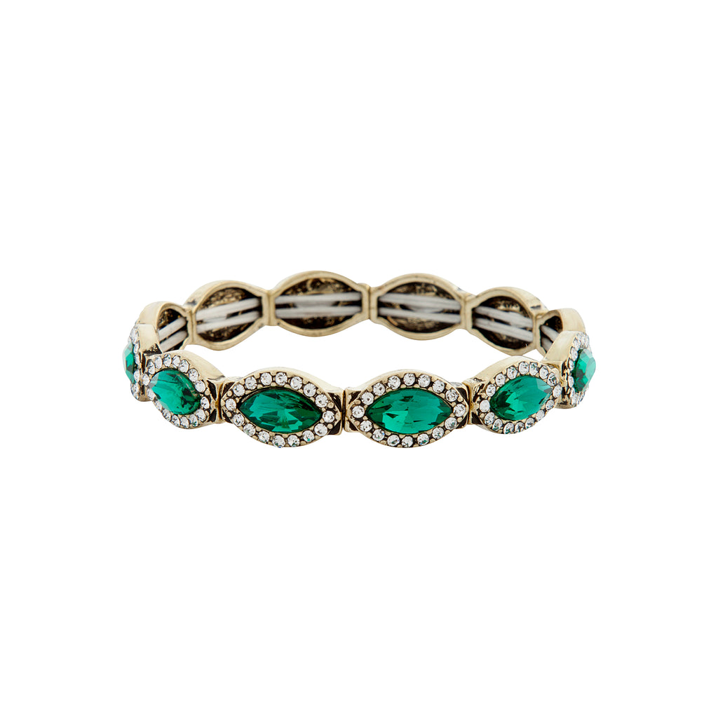 Emerald Marquise Diamante Stretch Bracelet