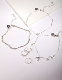 Silver Toe Ring & Anklet Set - link has visual effect only