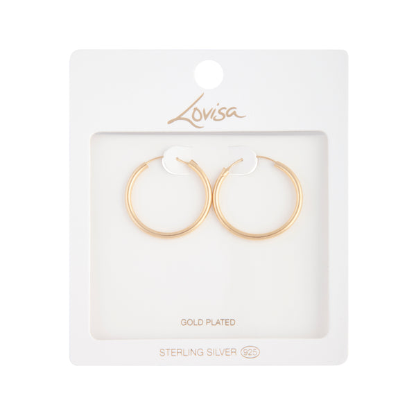 Gold Plated Sterling Silver Hoop Earrings