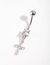 Surgical Steel Cubic Zirconia Belly Bar - link has visual effect only