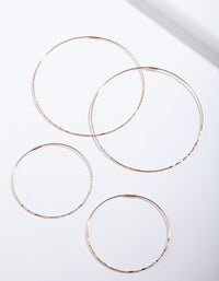 Gold Textured Hoop Earring Pack - link has visual effect only