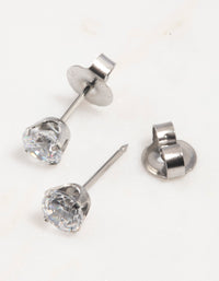 Surgical Steel Cubic Zirconia Piercing Stud 5mm - link has visual effect only