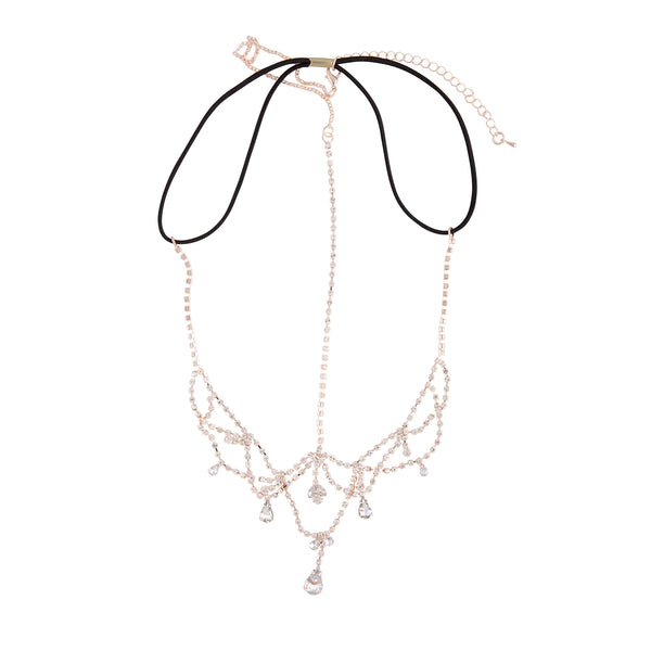 Rose Gold Crystal Jewel Drop Headchain | Jewelery | Necklaces | Rings ...