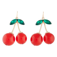 Red Gold Cherry Drop Earrings - link has visual effect only