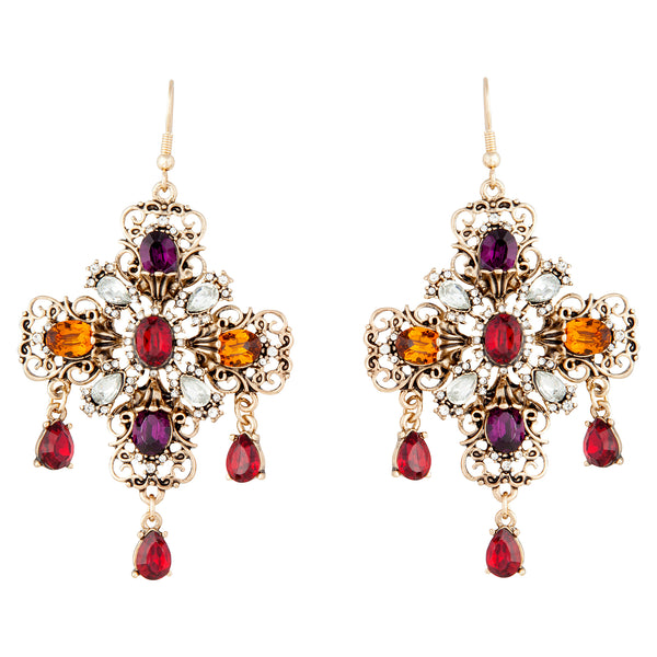 Jewelled Cross Earrings