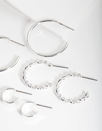 Silver Sleeper Hoop Earring 6-Pack - link has visual effect only