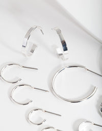 Silver Sleeper Hoop Earring 6-Pack - link has visual effect only