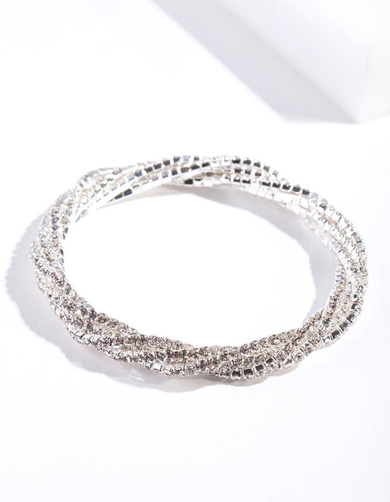 Silver Cup Chain Twist Bracelet