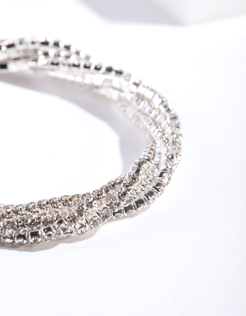 Silver Cup Chain Twist Bracelet