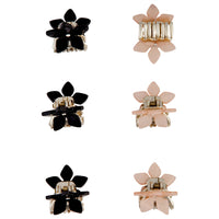 Pink Black Flower Claw Clip 6-Pack - link has visual effect only