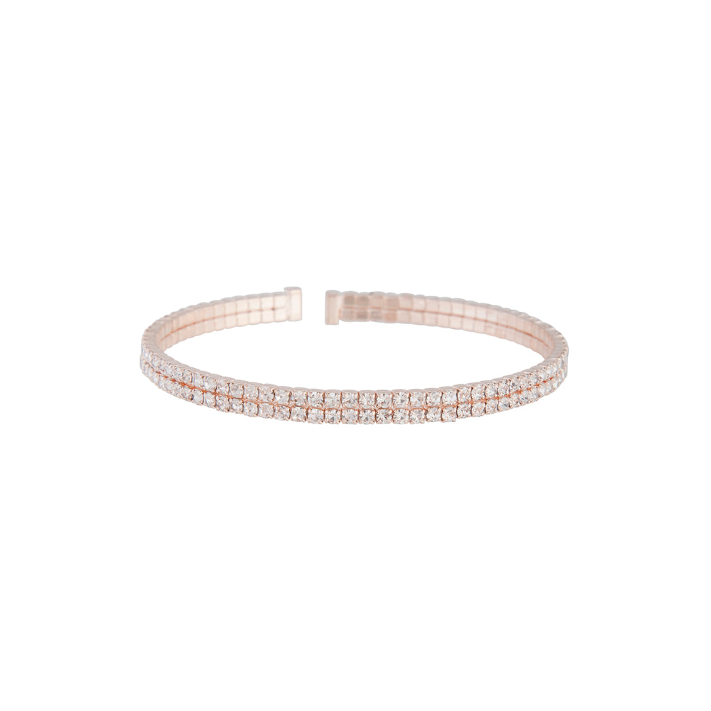 Rose Gold Double Diamante Bangle