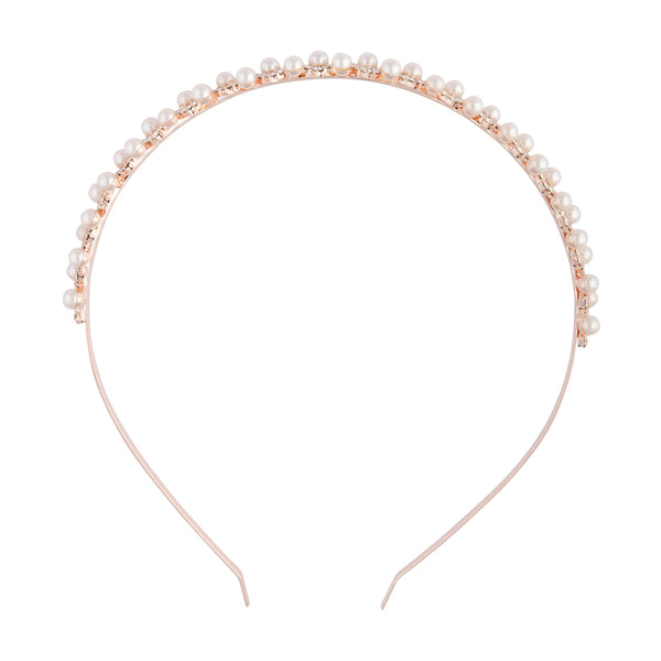 Rose Gold Pearl Diamante Headband