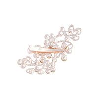 Rose Gold Floral Crystal Pearl Hair Clip - link has visual effect only