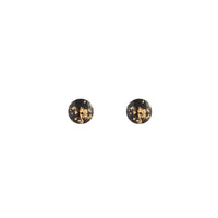 Black Gold Speck Circle Stud Earrings - link has visual effect only