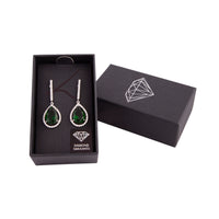 Emerald Diamond Simulant Drop Earrings - link has visual effect only