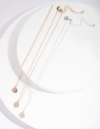 Mixed Metal Moon Phase Necklace Set - link has visual effect only