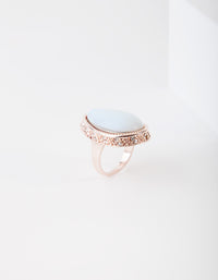 Rose Gold Moonstone Semi-Precious Ring - link has visual effect only